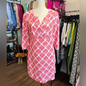 Boden Women’s Linen Pink Pattern Dress